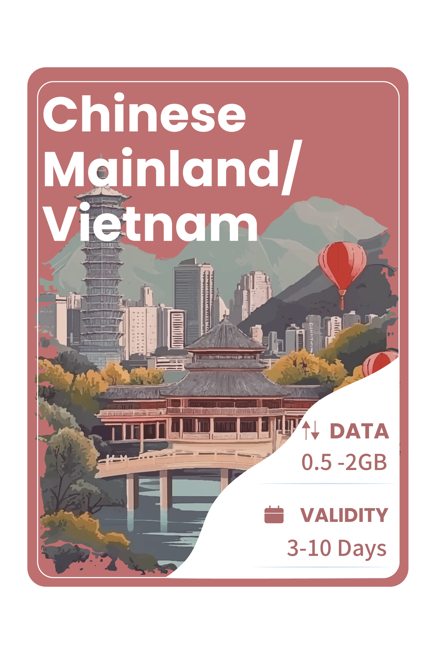 Chinese Mainland and Vietnam eSIM Unlimited Data