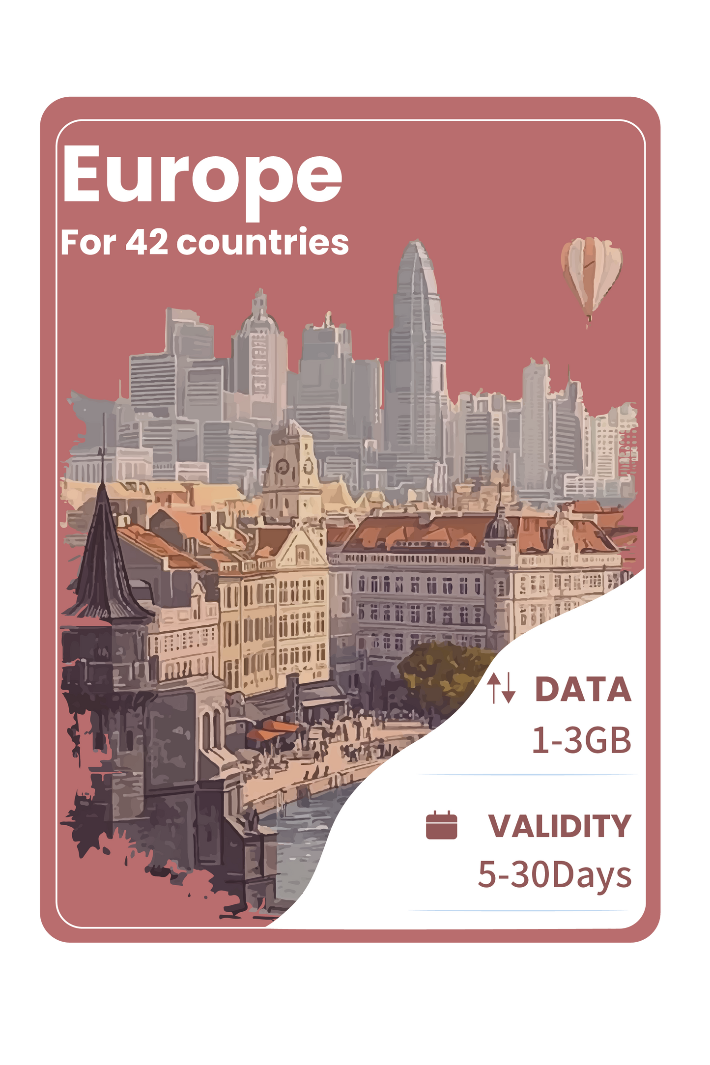 Europe eSIM Unlimited Data for 42 countries