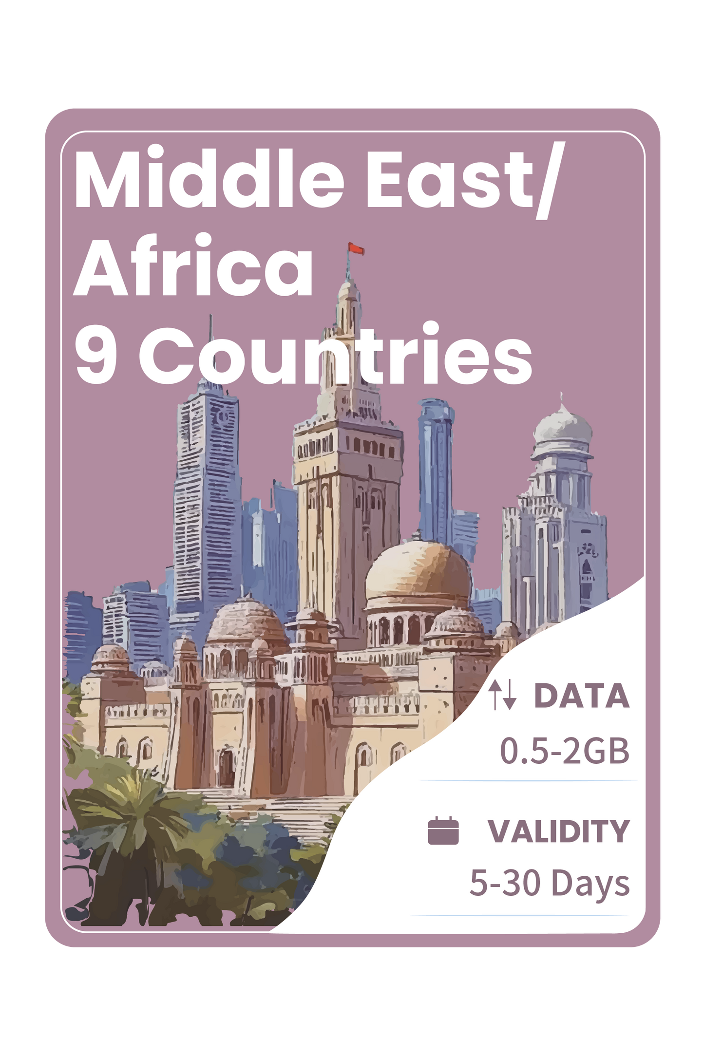 Middle East and Africa eSIM 9 Countries Unlimited Data