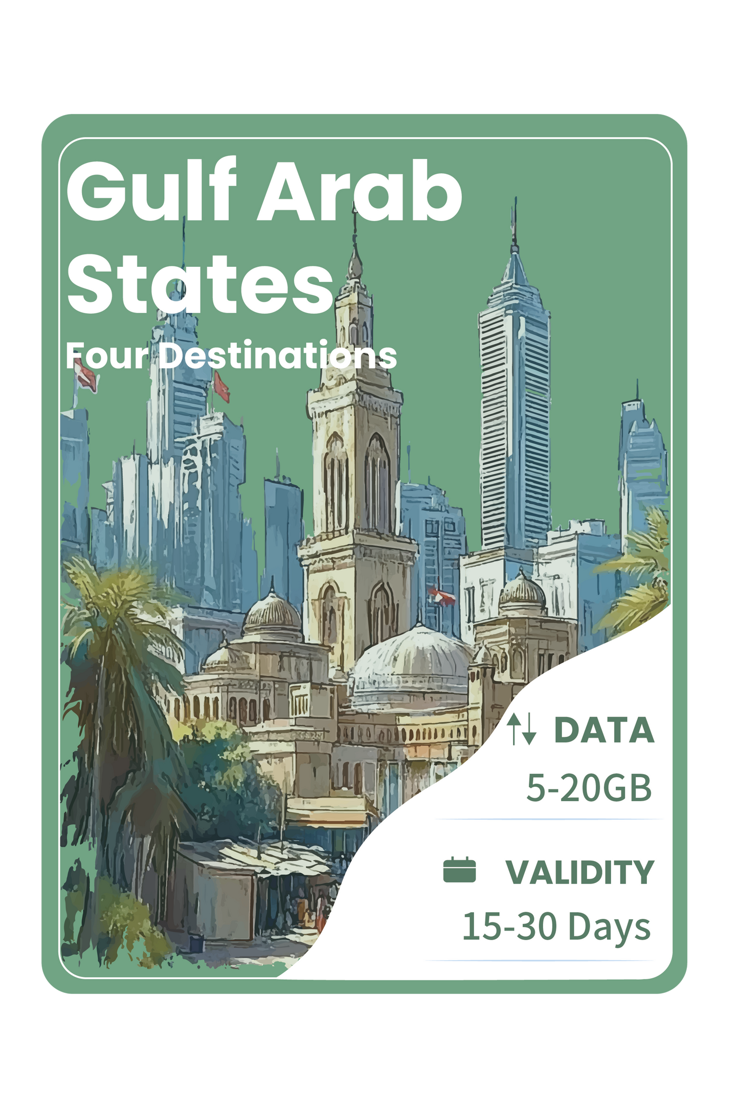 Gulf Arab States eSIM Four Destinations Data Package