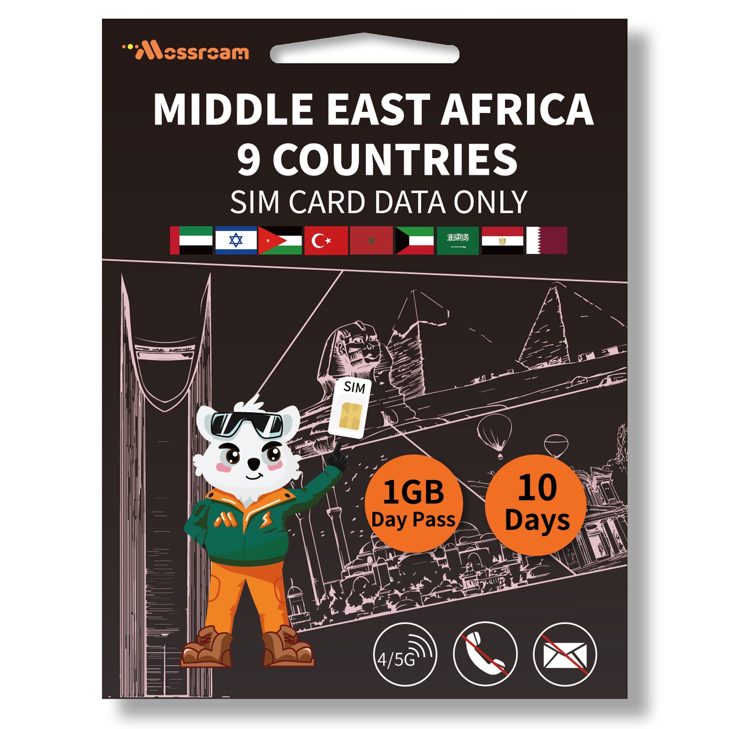 Middle East & Africa 11 Countries 3-in-1 SIM Card