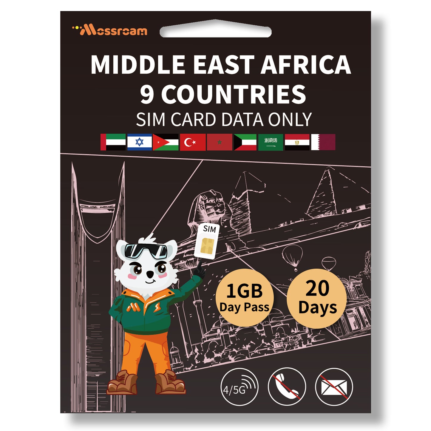 Middle East & Africa 11 Countries 3-in-1 SIM Card
