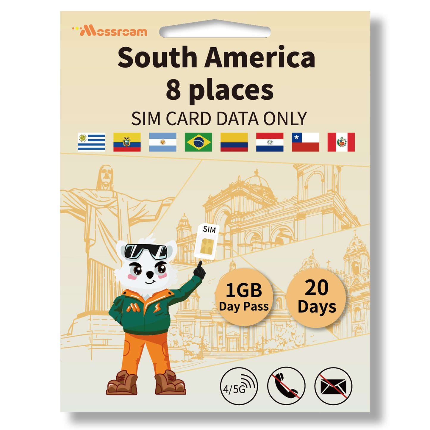 South America 8 Countries Data SIM Card