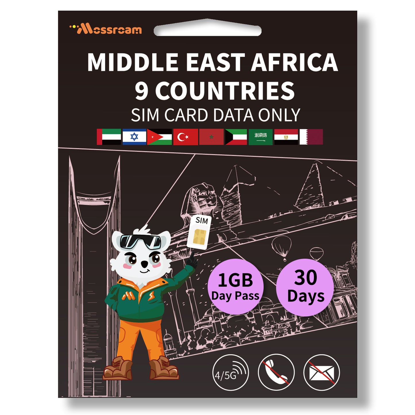 Middle East & Africa 11 Countries 3-in-1 SIM Card
