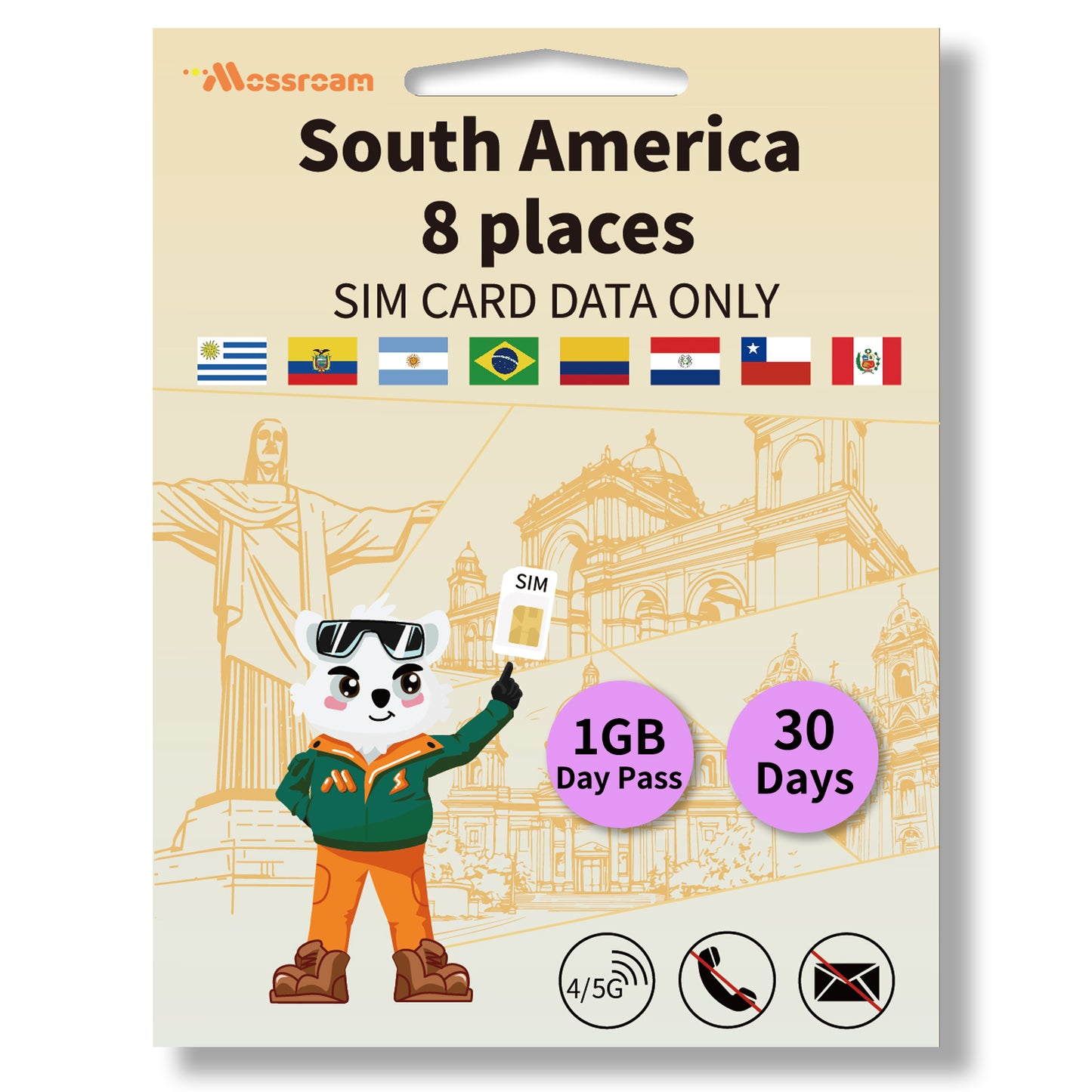 South America 8 Countries Data SIM Card