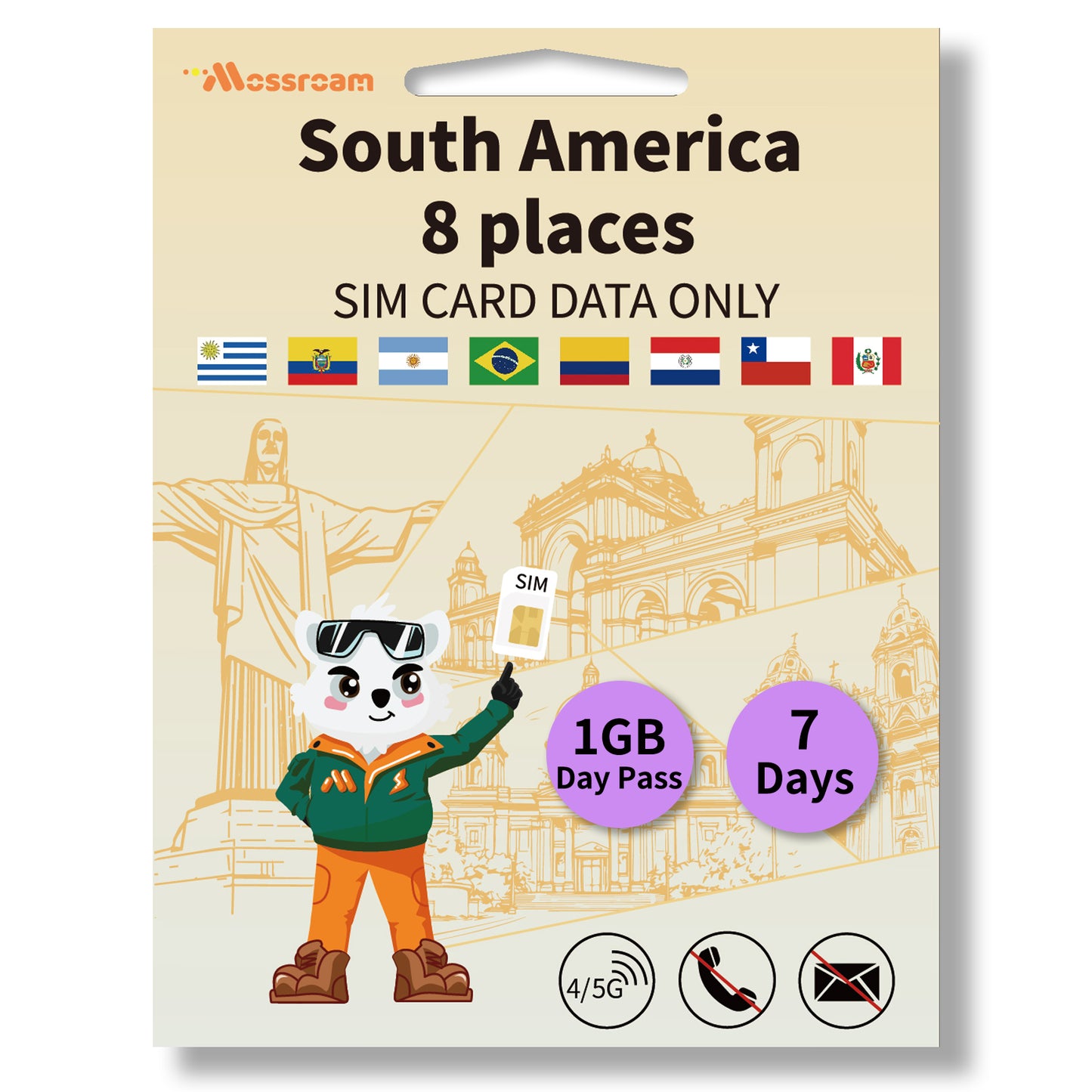 South America 8 Countries Data SIM Card