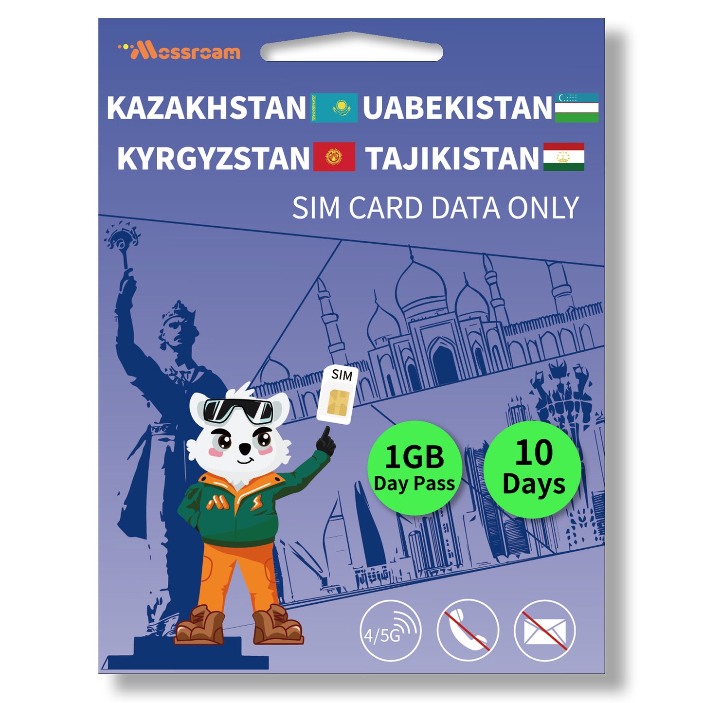 Central Asia 4 Countries SIM Card