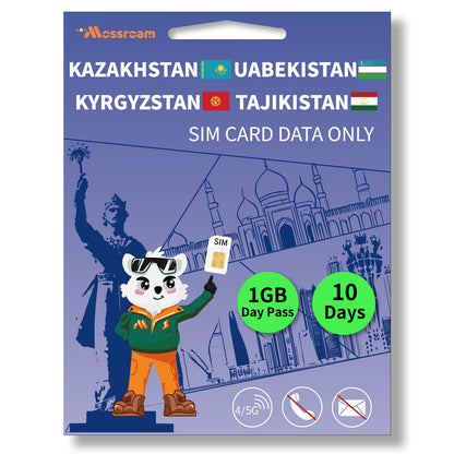 Central Asia 4 Countries SIM Card