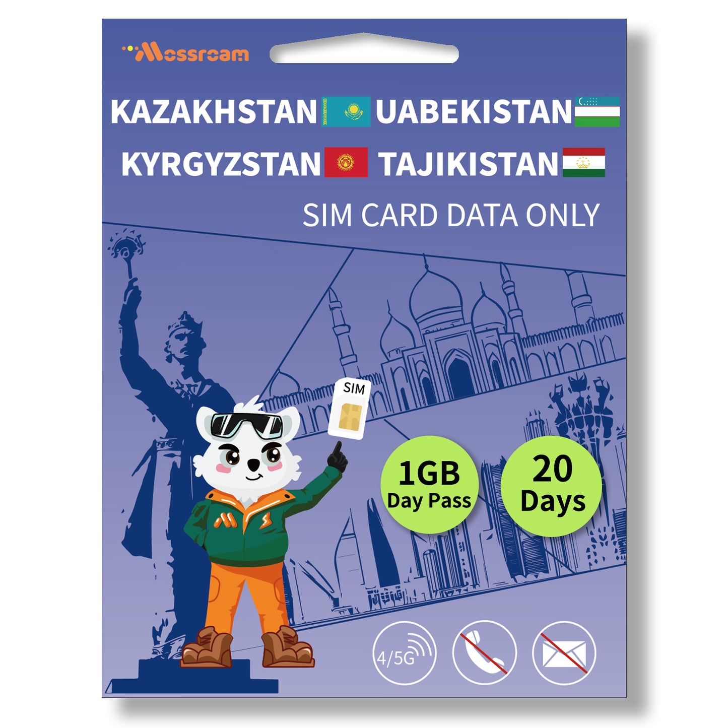 Central Asia 4 Countries SIM Card