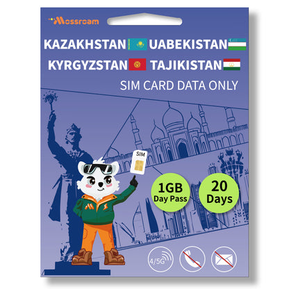 Central Asia 4 Countries SIM Card