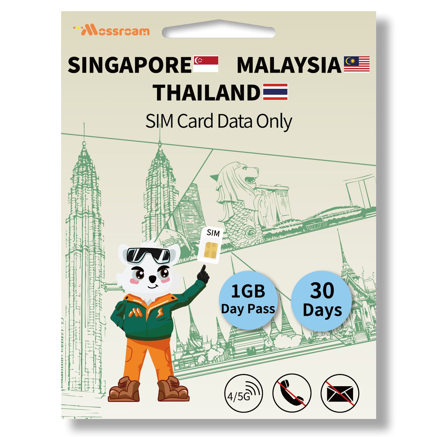Singapore, Malaysia, Thailand Data SIM Card