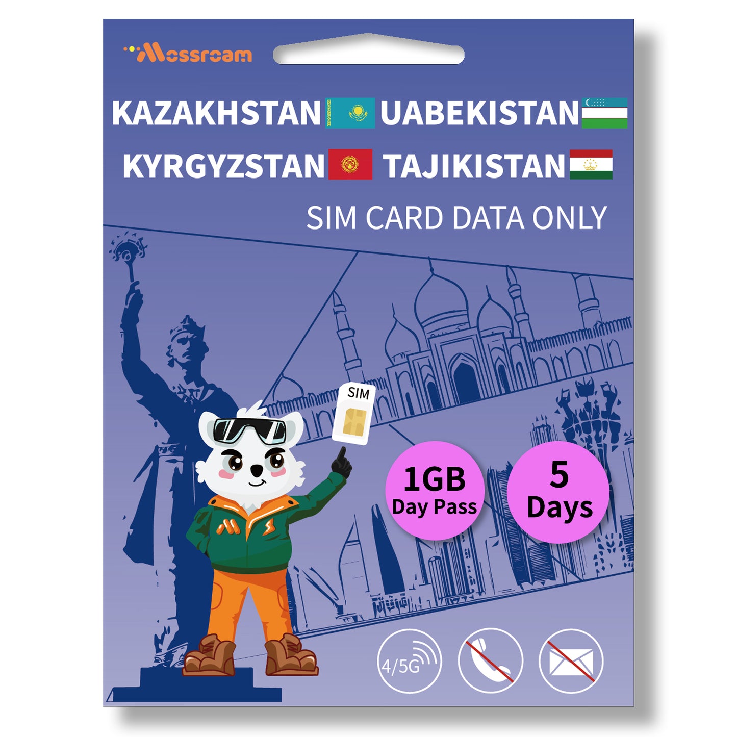 Central Asia 4 Countries SIM Card