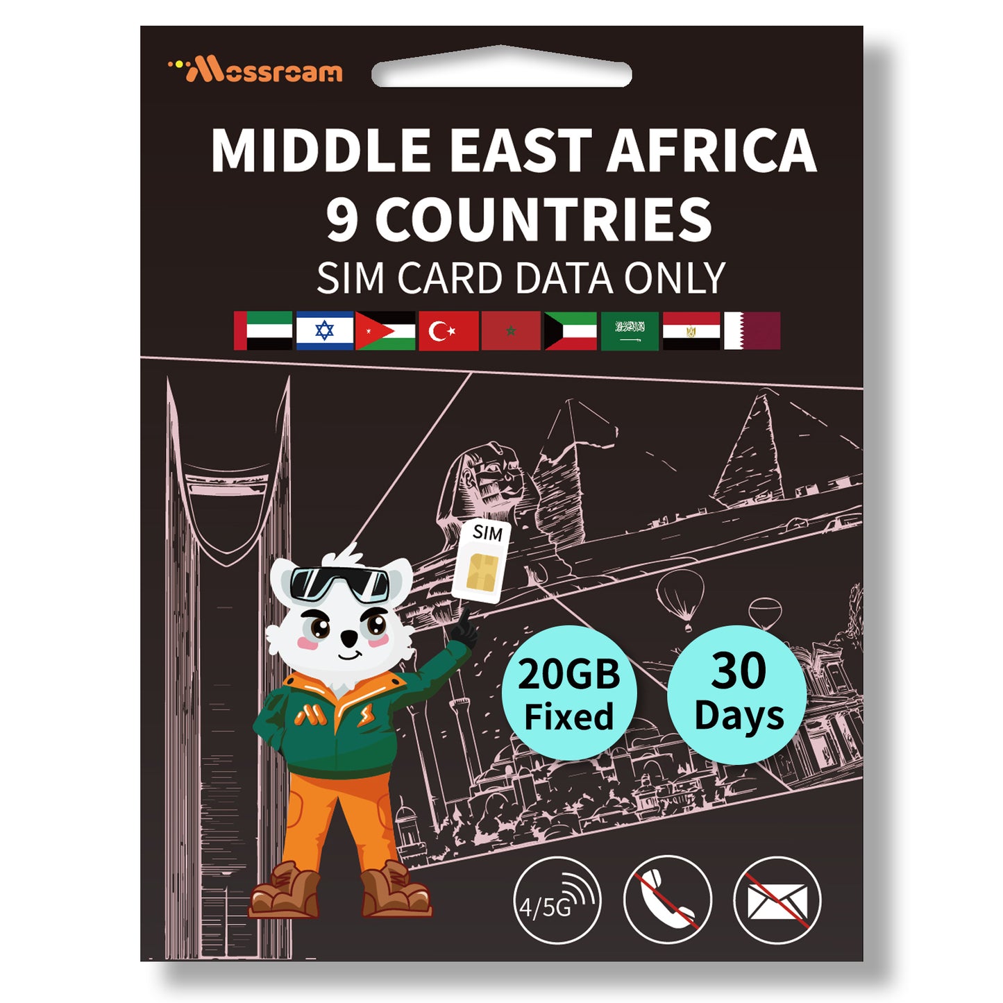 Middle East & Africa 11 Countries 3-in-1 SIM Card