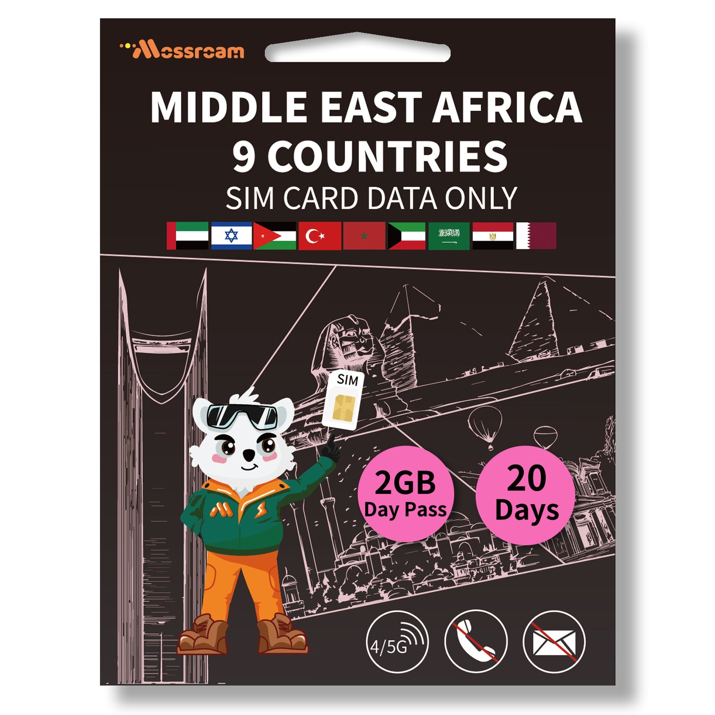 Middle East & Africa 11 Countries 3-in-1 SIM Card
