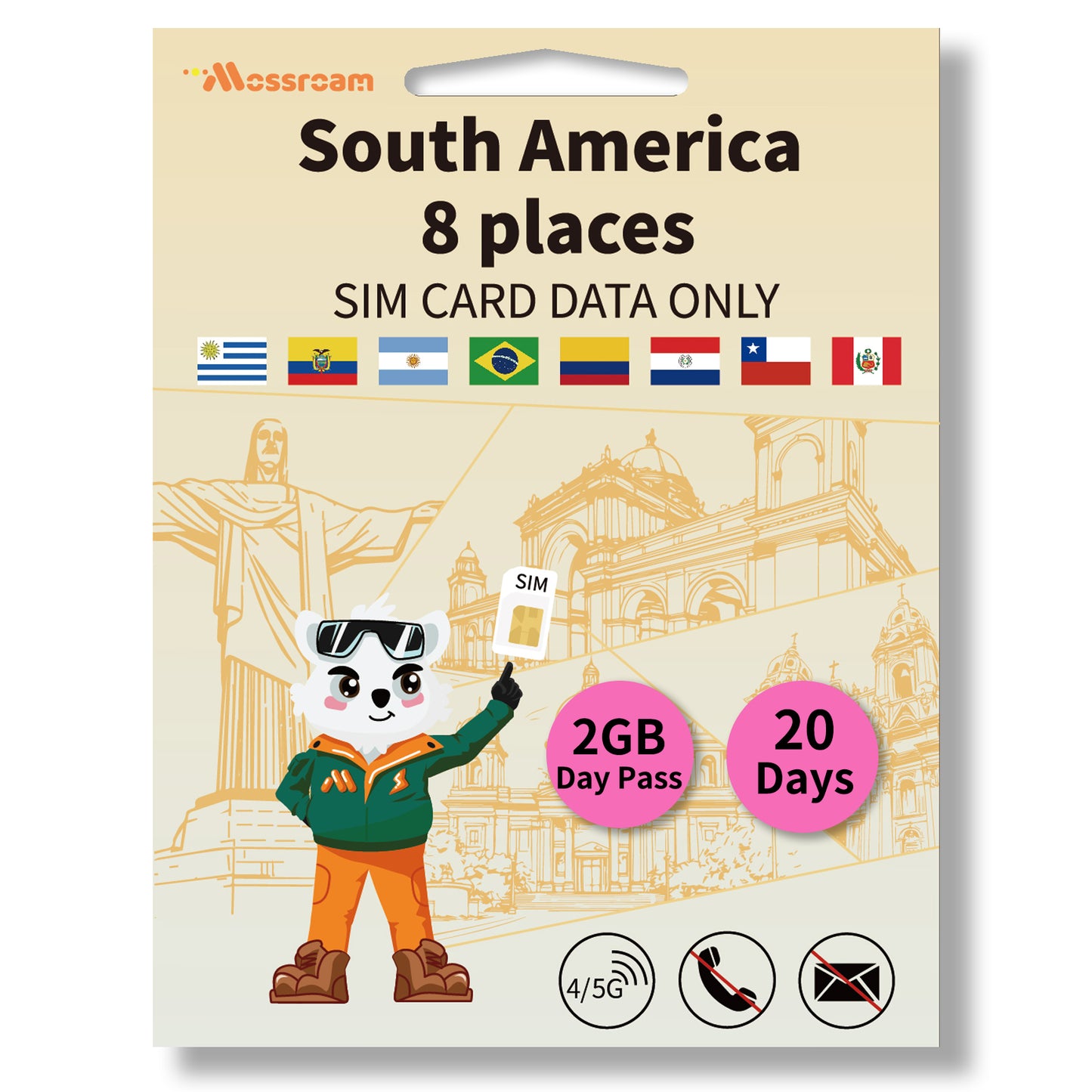 South America 8 Countries Data SIM Card