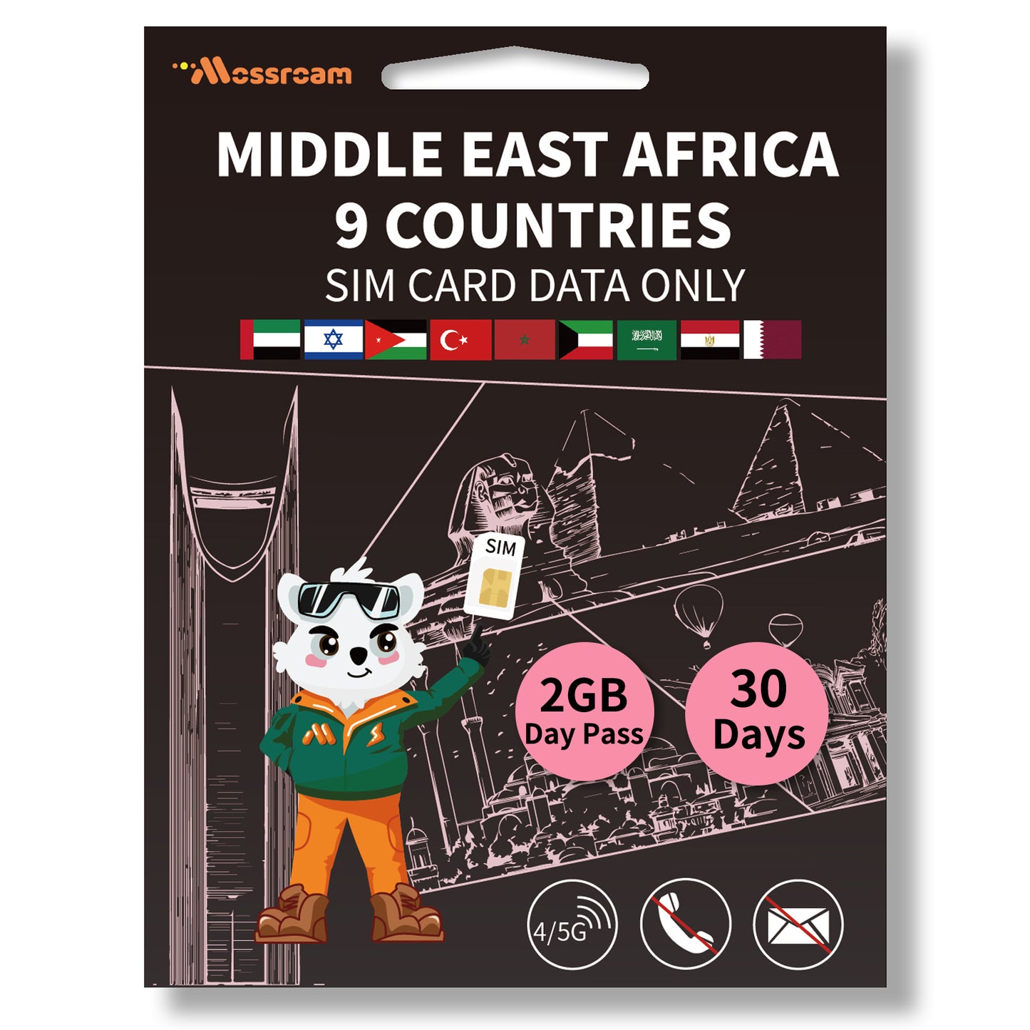 Middle East & Africa 11 Countries 3-in-1 SIM Card