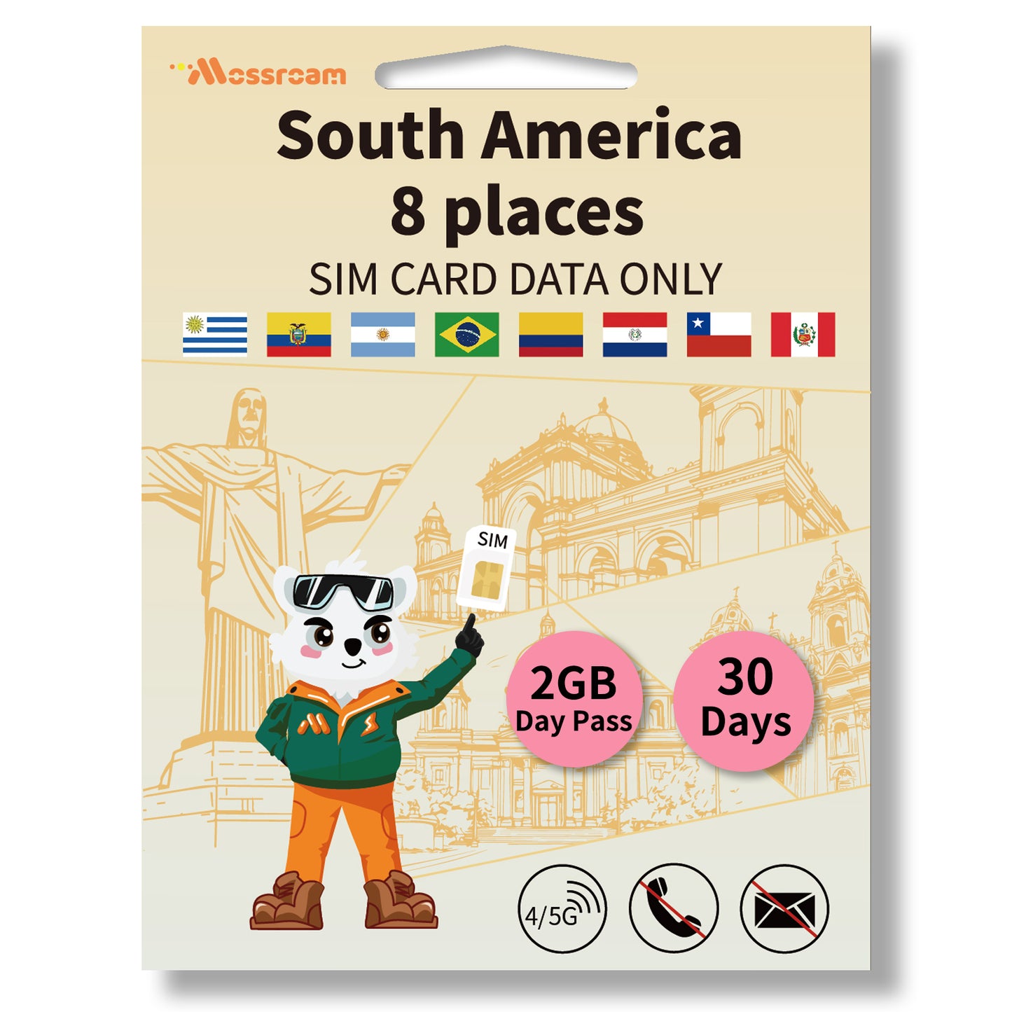 South America 8 Countries Data SIM Card