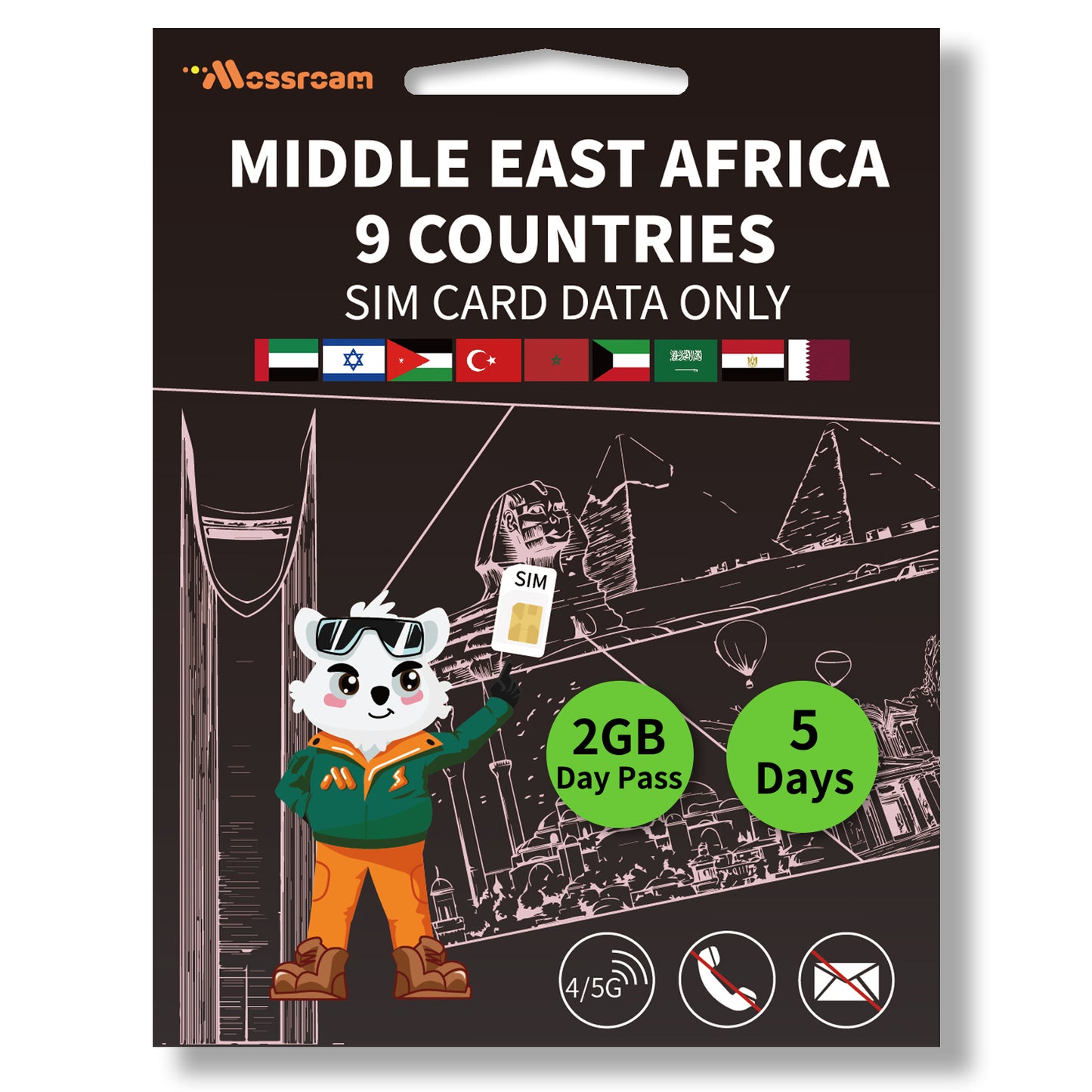 Middle East & Africa 11 Countries 3-in-1 SIM Card