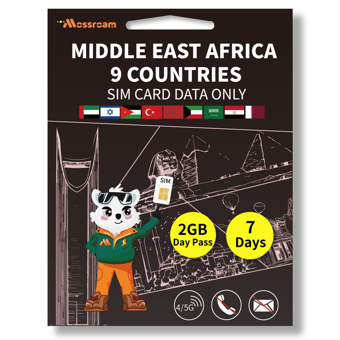 Middle East & Africa 11 Countries 3-in-1 SIM Card