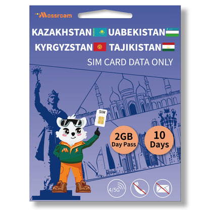 Central Asia 4 Countries SIM Card