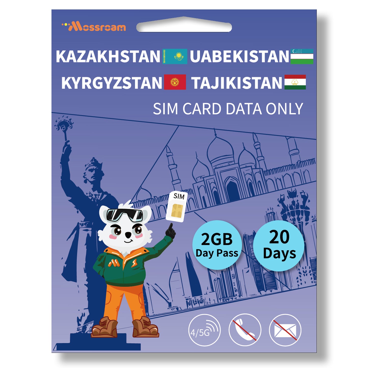 Central Asia 4 Countries SIM Card