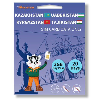 Central Asia 4 Countries SIM Card
