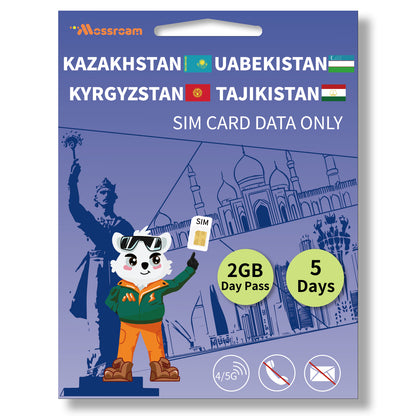 Central Asia 4 Countries SIM Card