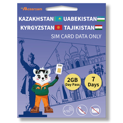 Central Asia 4 Countries SIM Card