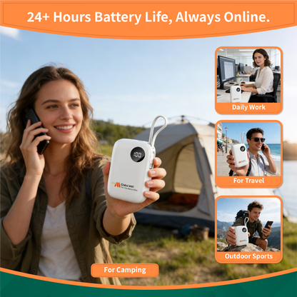 Portable Travel WiFi Router with 1GB Monthly Free Global Data | Pocket WiFi Hotspot, No SIM Card Needed,Covers 180+ Countries, Connects 10 Devices, with 6000mAh Power Bank Wireless Device
