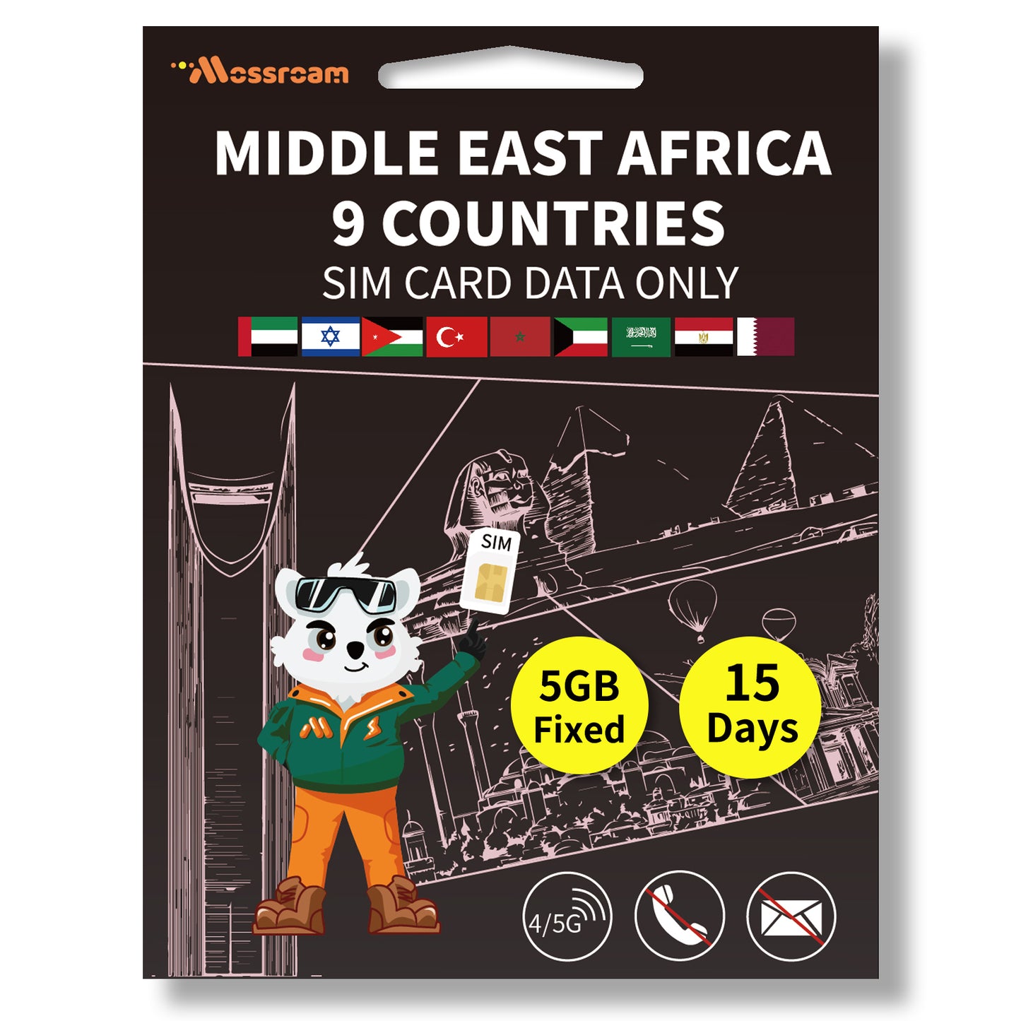 Middle East & Africa 11 Countries 3-in-1 SIM Card