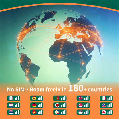 Portable Travel WiFi Router with 1GB Monthly Free Global Data | Pocket WiFi Hotspot, No SIM Card Needed,Covers 180+ Countries, Connects 10 Devices, with 6000mAh Power Bank Wireless Device