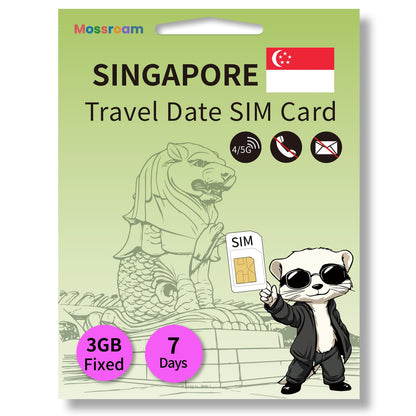 Prepaid Singapore SIM Card,3GB Fixed Data for 7 Days - Fast 5G/4G LTE - No Contracts, No Roaming Fees - Perfect for Tourists & Travelers