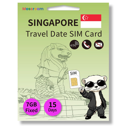 Prepaid Singapore SIM Card,3GB Fixed Data for 7 Days - Fast 5G/4G LTE - No Contracts, No Roaming Fees - Perfect for Tourists & Travelers
