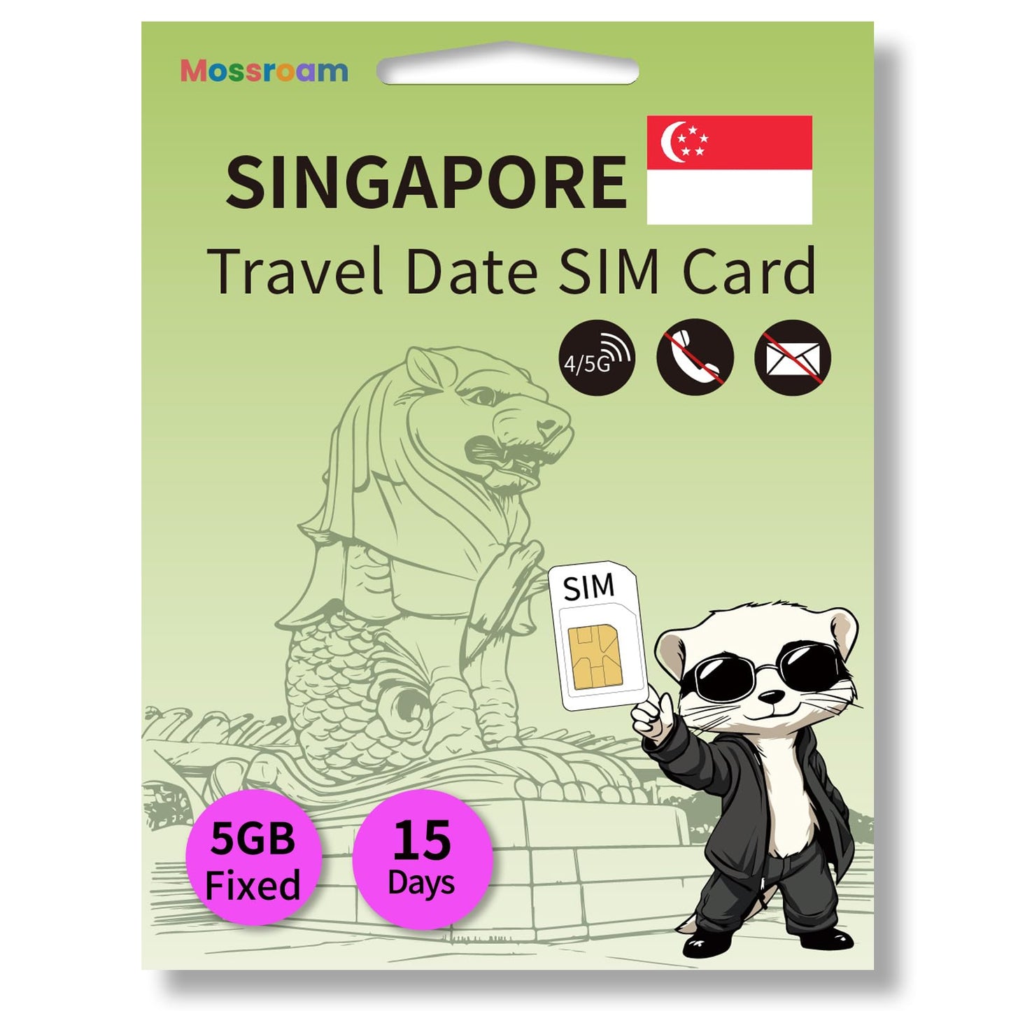 Prepaid Singapore SIM Card,3GB Fixed Data for 7 Days - Fast 5G/4G LTE - No Contracts, No Roaming Fees - Perfect for Tourists & Travelers