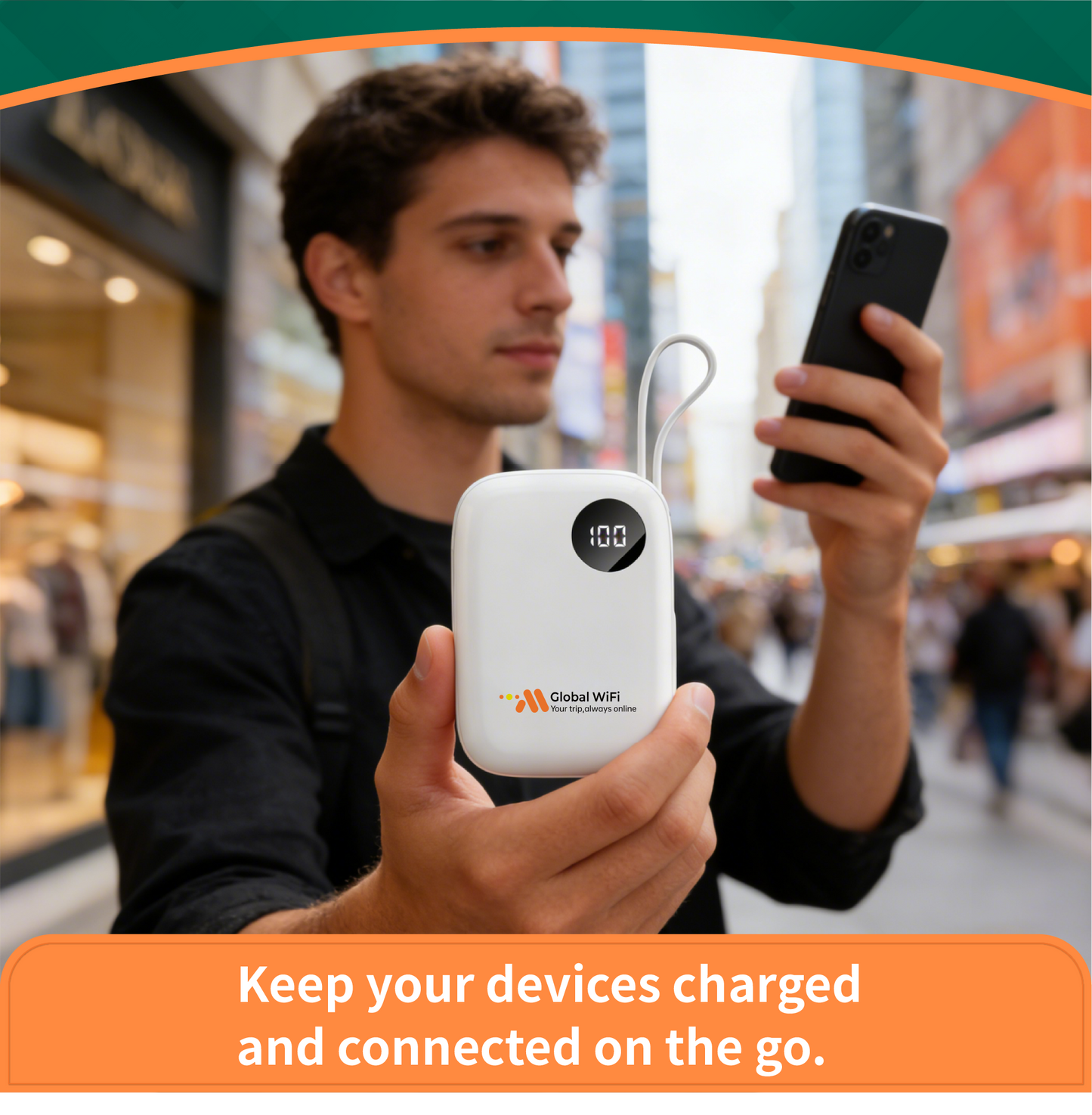 Portable Travel WiFi Router with 1GB Monthly Free Global Data | Pocket WiFi Hotspot, No SIM Card Needed,Covers 180+ Countries, Connects 10 Devices, with 6000mAh Power Bank Wireless Device