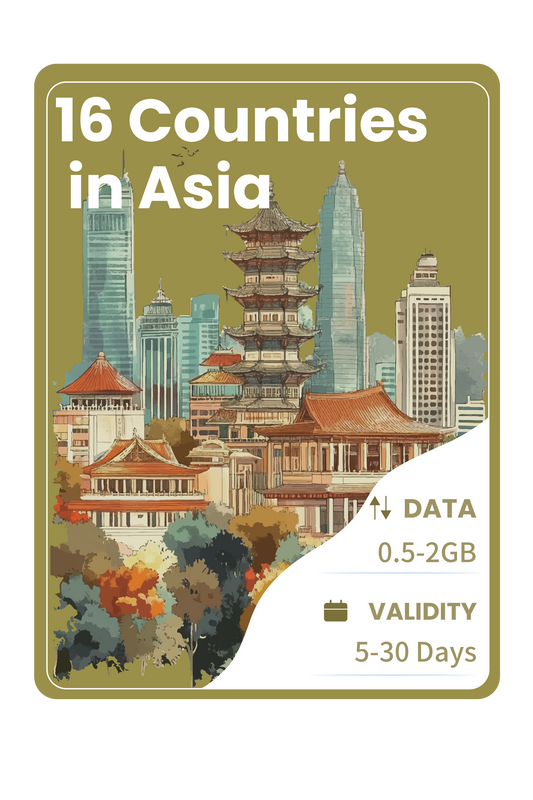 Asia eSIM Unlimited Data for 16 Destinations
