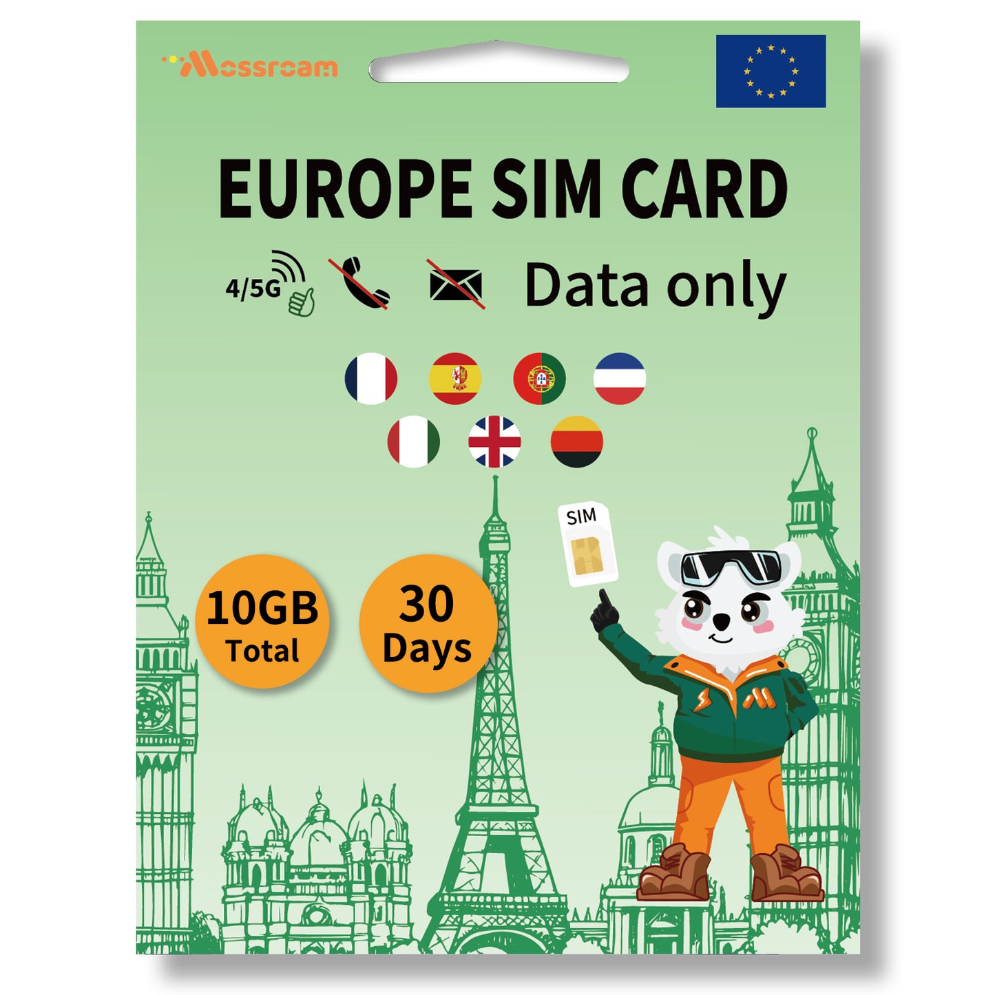 Europe 3 in 1 SIM Card – 7-Country Coverage